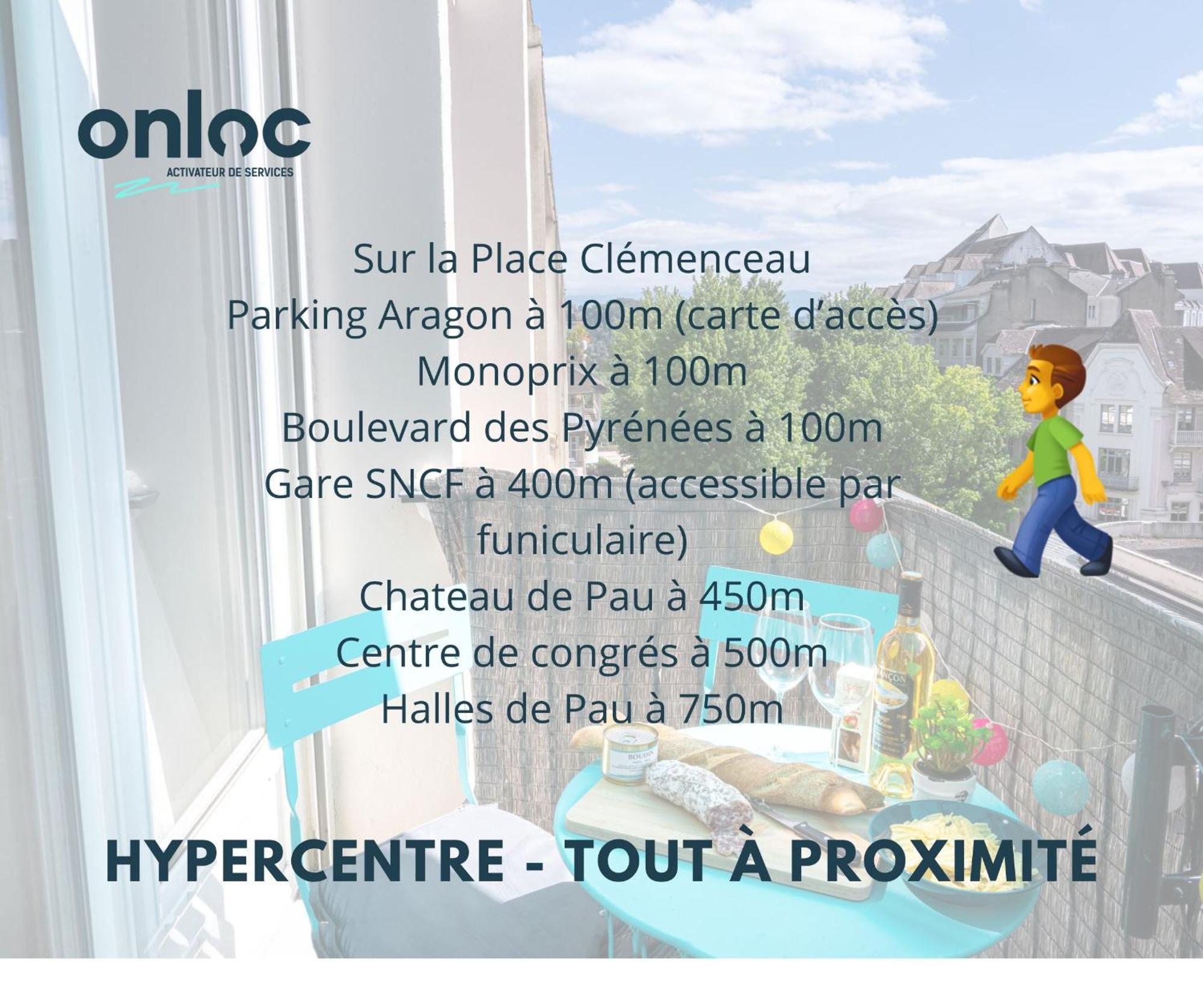 Au Palais Des Pyrenees! Hyper Centre -Clim-Balcon-Parking Gratuit Apartment Pau Exterior photo